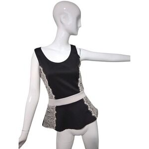 Y2k Vintage Feather Branch Rare Whimsigoth Lace Juniors size Medium Peplum Top